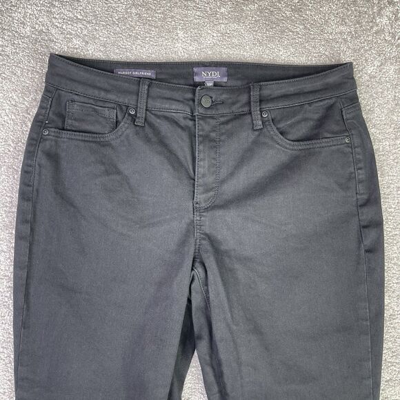 NYDJ Margot Girlfriend Jeans Black Size 10 Petite Lift Tuck Stretch - Picture 2 of 13